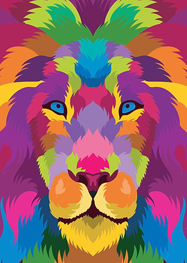 Lion wild animal pop art