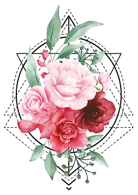 Boho style roses flower