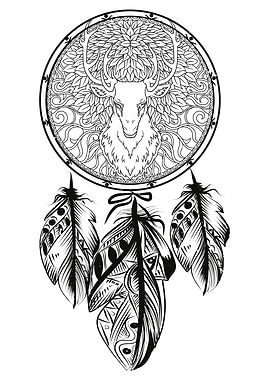 Boho style deer flowers