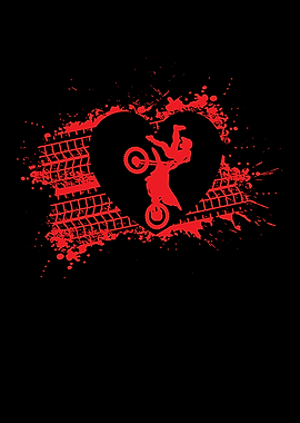 Retro Motocross Heart