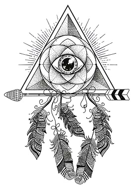 Boho style eye feathers