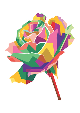 Botanical rose pop art