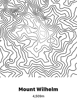 Mount Wilhelm Contour Map