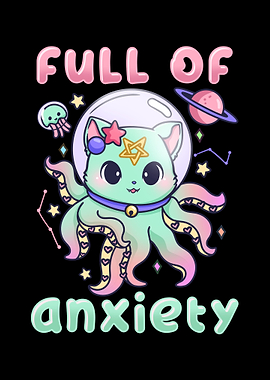 Full of Anxiety Goth Cat