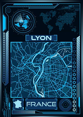 LYON MAP FRANCE