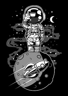 ASTRONAUT STANDING MOON