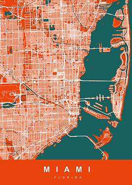 MIAMI Map FLORIDA