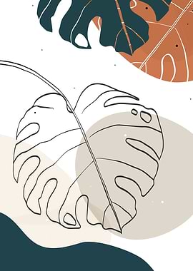 Abstract botanical leaf