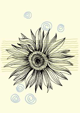 Nordic sunflower art