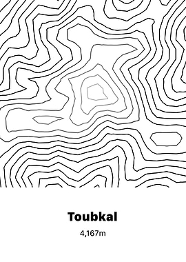 Toubkal Contour Map