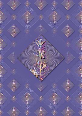 Pink Flower Branch Pattern