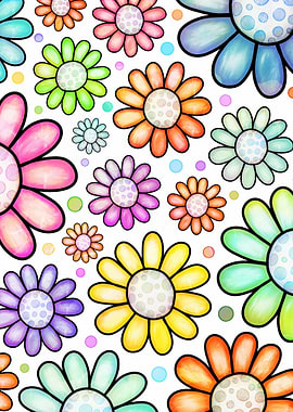 Doodle Daisy Flower 09