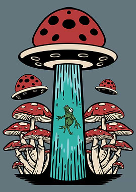 Cottagecore Mushroom Frog