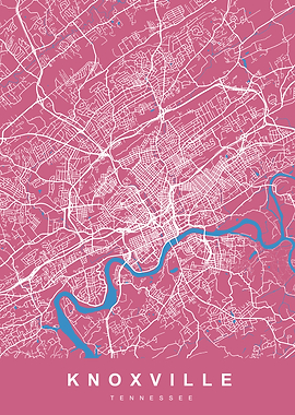 KNOXVILLE Map TENNESSEE