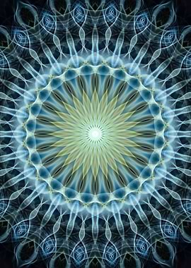 Blue and golden mandala