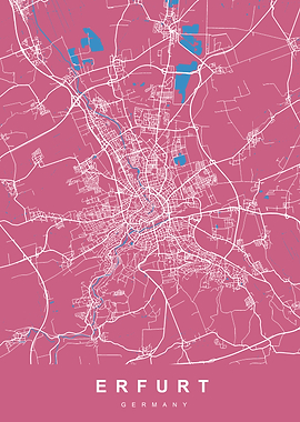 ERFURT Map GERMANY