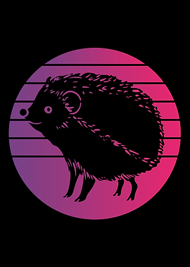 Hedgehog Retro Vintage
