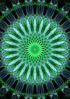 Silver and green mandala