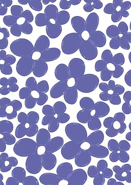 Retro Flowers in Very Peri