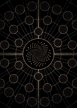 Geometric Gold Glyph Sign