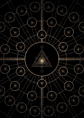 Geometric Gold Glyph Sign