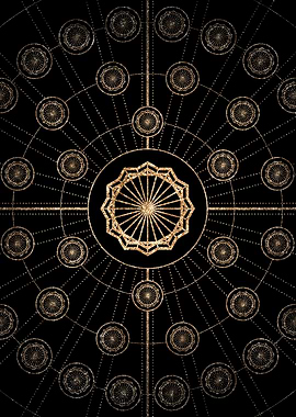 Geometric Gold Glyph Sign