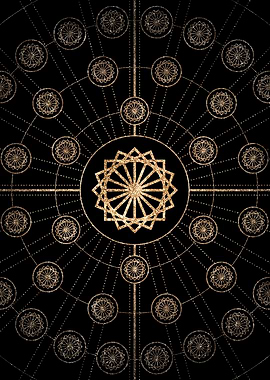 Geometric Gold Glyph Sign