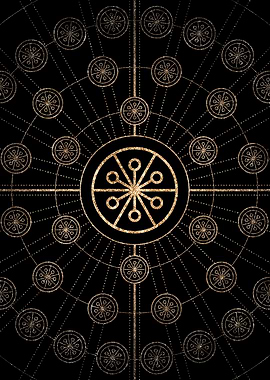 Geometric Gold Glyph Sign