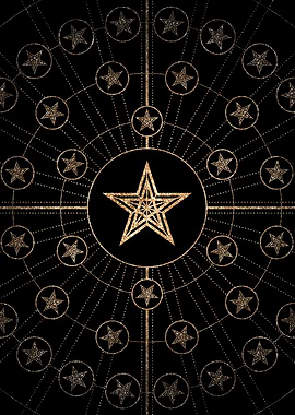 Geometric Gold Glyph Sign