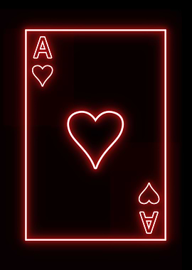 Poker card neon