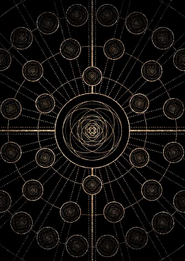 Geometric Gold Glyph Sign