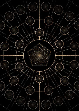 Geometric Gold Glyph Sign