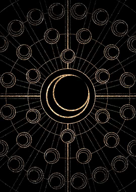 Geometric Gold Glyph Sign