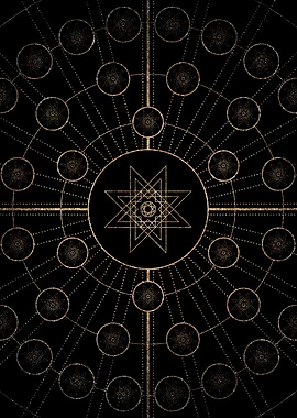 Geometric Gold Glyph Sign