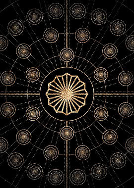 Geometric Gold Glyph Sign