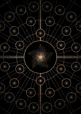 Geometric Gold Glyph Sign