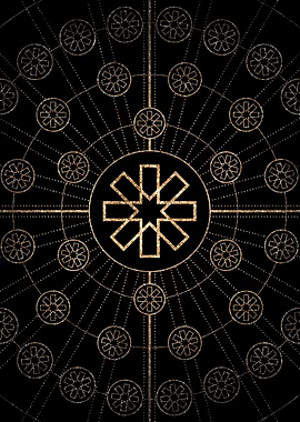 Geometric Gold Glyph Sign