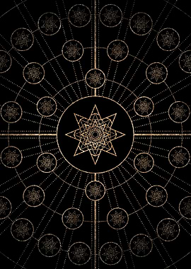 Geometric Gold Glyph Sign