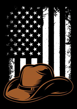 Cowboy Hat Flag Cowboy Rod