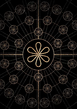 Geometric Gold Glyph Sign