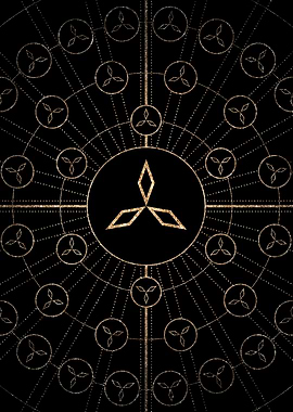 Geometric Gold Glyph Sign