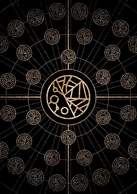 Gold Glitter Glyph Symbol