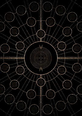 Geometric Gold Glyph Sign