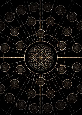 Geometric Gold Glyph Sign