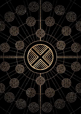 Gold Glitter Glyph Symbol