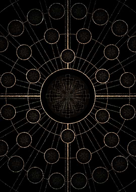 Geometric Gold Glyph Sign