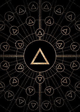 Geometric Gold Glyph Sign