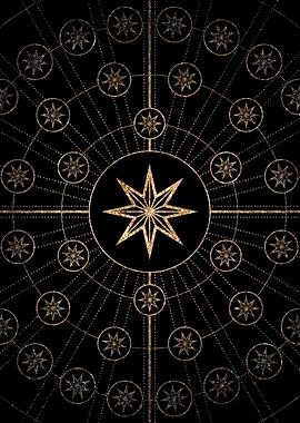 Geometric Gold Glyph Sign