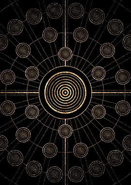 Geometric Gold Glyph Sign