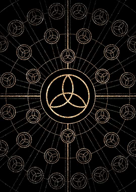 Geometric Gold Glyph Sign